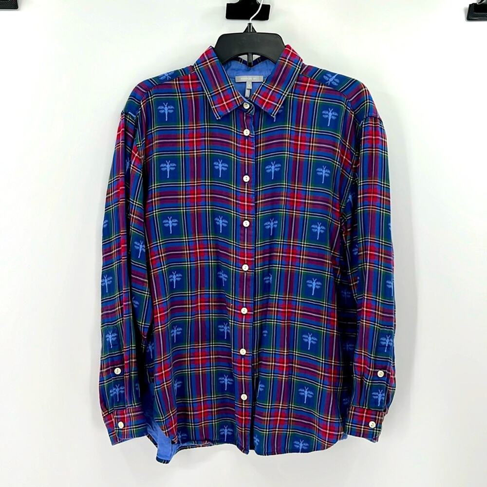 Hinson Wu Women's Halsey Long Sleeve Dragonfly Tartan Shirt - Large